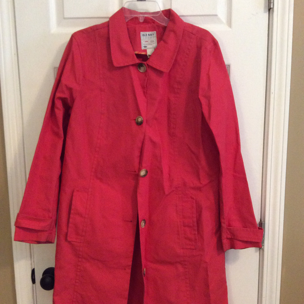 Old Navy Used Coral trench Coat